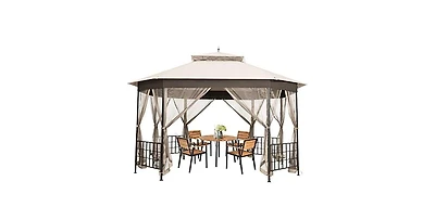 10 x 12 Octagonal Patio Gazebo with Mosquito Net