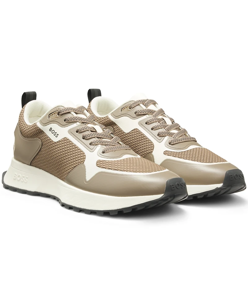 Boss by Hugo Men's Branded Mixed-Material Trainers Shoe