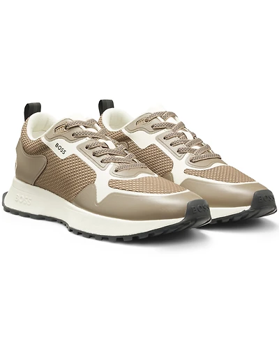 Boss by Hugo Men's Branded Mixed-Material Trainers Shoe