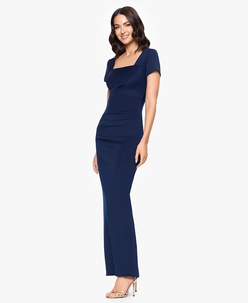 Betsy & Adam Women's Scuba Square Neck Open Back Dress