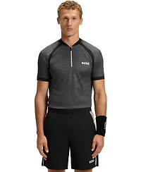 Boss by Hugo Men's Jersey Zip-Neck Slim-Fit Polo Shirt