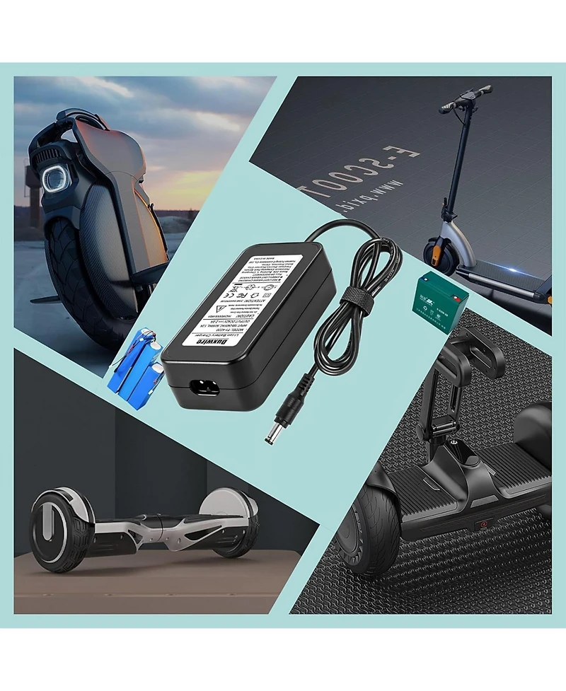 Urbanmax 42V 2A Electric Scooter Charger, Replacement for 36V Lithium Battery
