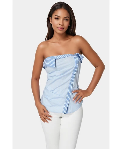 Bebe Women's Ruched Asymmetric Top