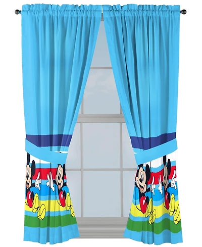 Sunny Side Up Mickey Mouse Curtains for Kids Bedroom 4-Piece Drape Set Pack of 2Pack of 2