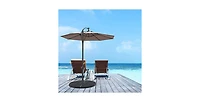 10 Feet 360° Rotation Solar Powered Led Patio Offset Umbrella without Weight Base