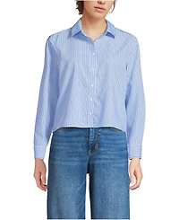 Lands' End Women's No Iron Boxy Cropped Shirt