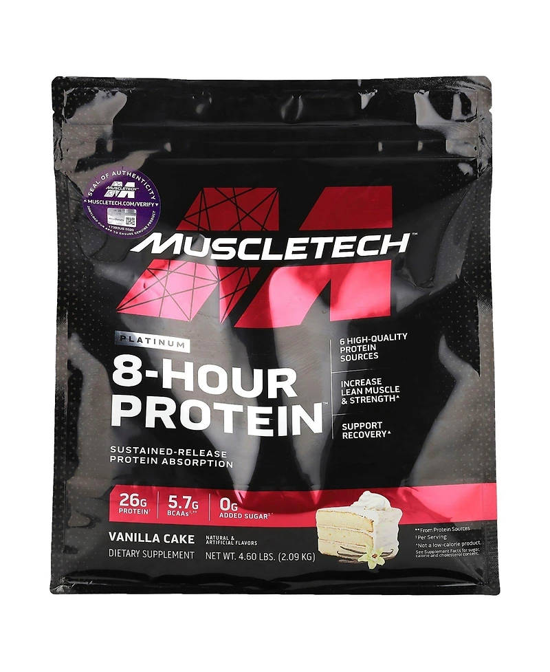 MuscleTech Platinum 8-Hour Protein Vanilla Cake