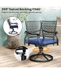 Costway Outdoor Swivel Chairs Patio Dining with Padded Cushions High Back