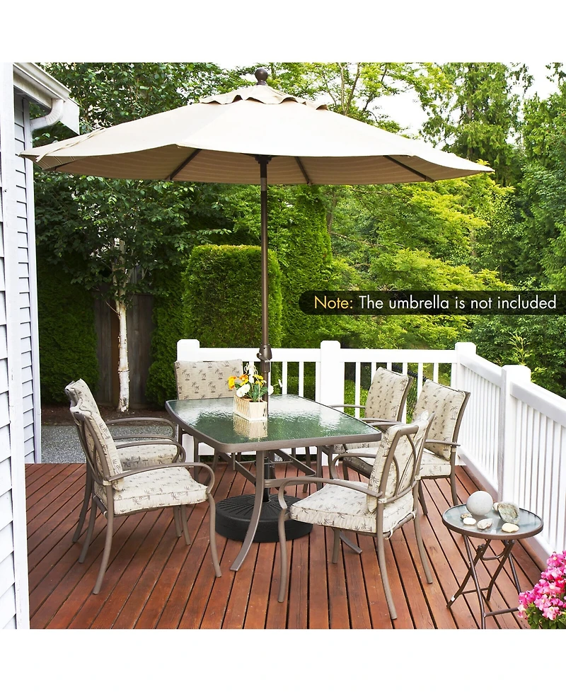 Gymax Patio 19.5'' Fillable Round Umbrella Base Stand Holder Heavy-Duty Pole 1.5''/1.9''