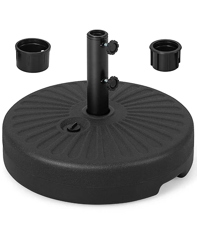 Gymax Patio 19.5'' Fillable Round Umbrella Base Stand Holder Heavy-Duty Pole 1.5''/1.9''