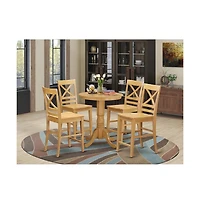 East West Furniture 5 Pc counter height pub set - Dining Table and 4 Kitchen bar stool