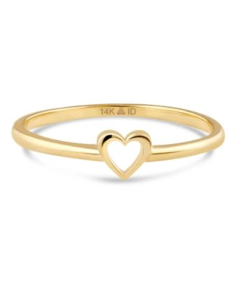 Devata Open Heart Ring In 14k Gold Size 7 Approx. 1.1 Grams.