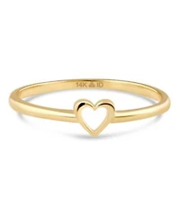 Devata Open Heart Ring In 14k Gold Size 7 Approx. 1.1 Grams.