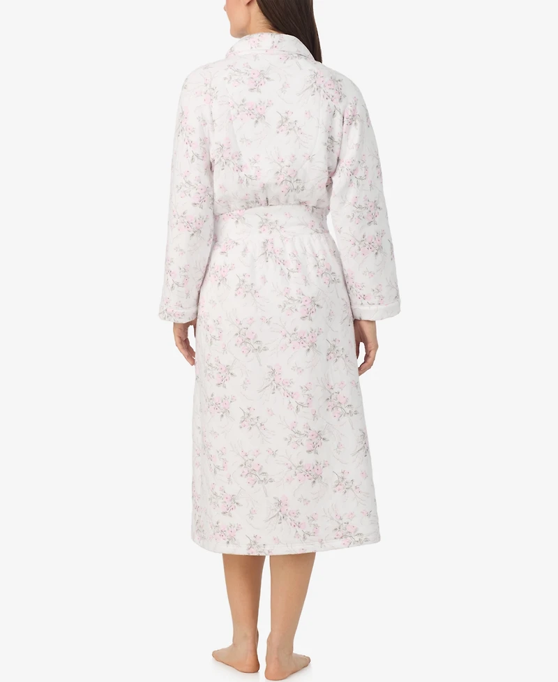 Eileen West Women's Long Sleeve Diamond Quilt Ballet Wrap Robe