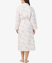 Eileen West Women's Long Sleeve Diamond Quilt Ballet Wrap Robe