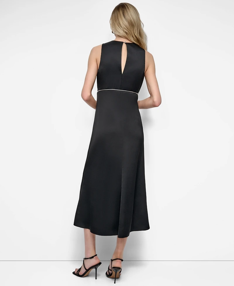 Dkny Women's Sleeveless Crew Neck Fit & Flare Dress