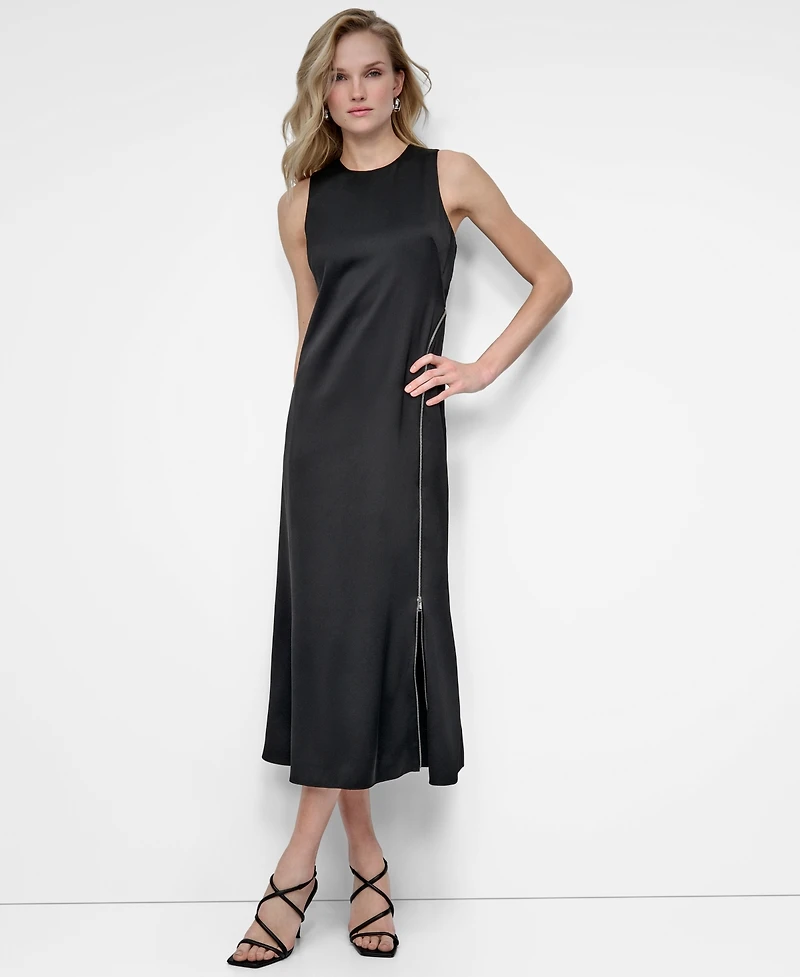 Dkny Women's Sleeveless Crew Neck Fit & Flare Dress