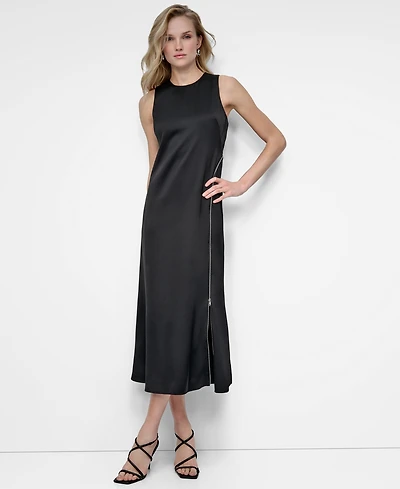Dkny Women's Sleeveless Crew Neck Fit & Flare Dress
