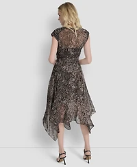 Dkny Women's Sleeveless V-Neck Fit & Flare Dress