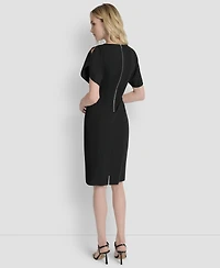 Dkny Women's Short Sleeve Crew Neck Sheath Dress