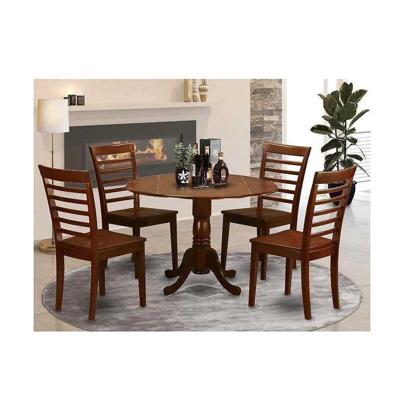 East West Furniture 5 Pc small Kitchen Table and Chairs set-Kitchen Table and 4 dinette Chairs