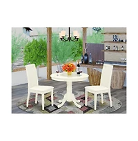 East West Furniture Dining Room Set Linen White