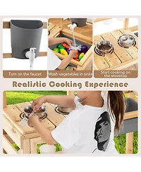 Mud Kitchen Playset with Sink and Plants Observation Room