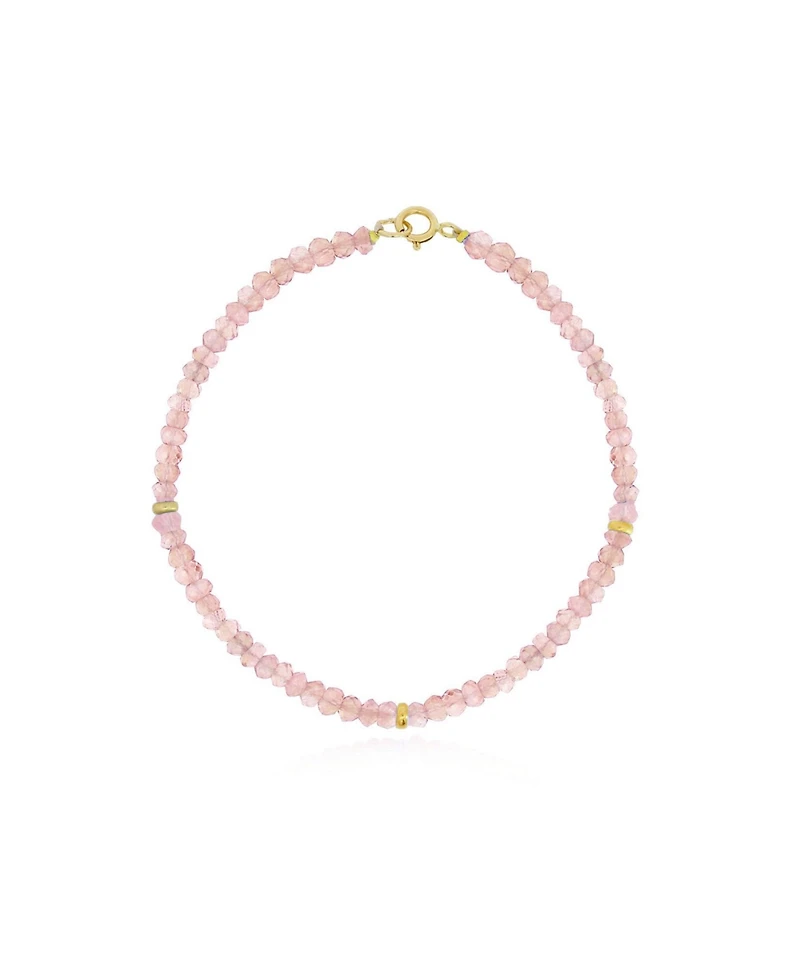 The Lovery Pink Opal Bead Bracelet 14K Gold