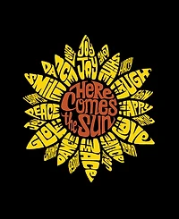 La Pop Art Plus Sunflower Word V-Neck T-Shirt