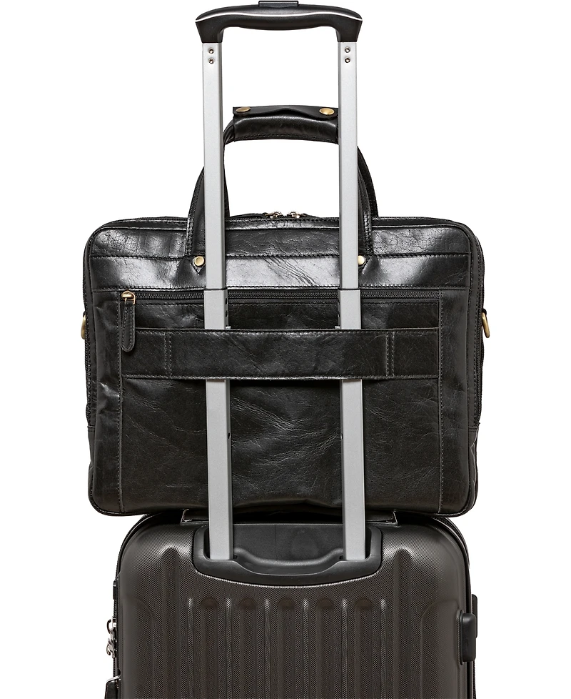 Mancini Men's Triple Compartment Briefcase