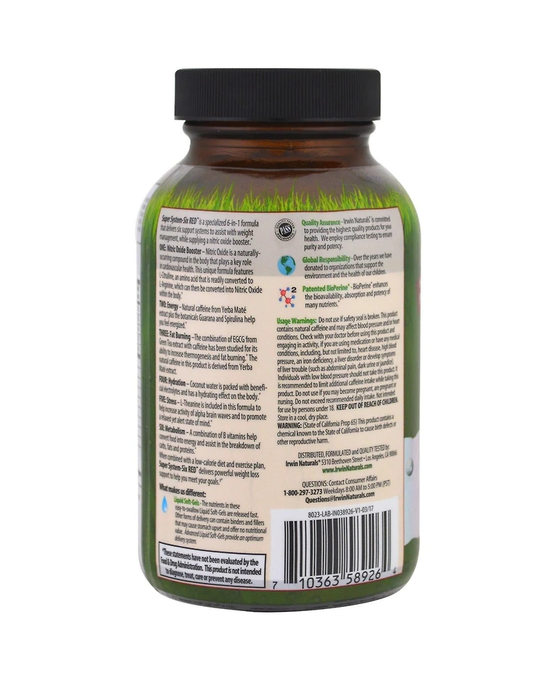 Irwin Naturals Body Fat Diet System-Six Red