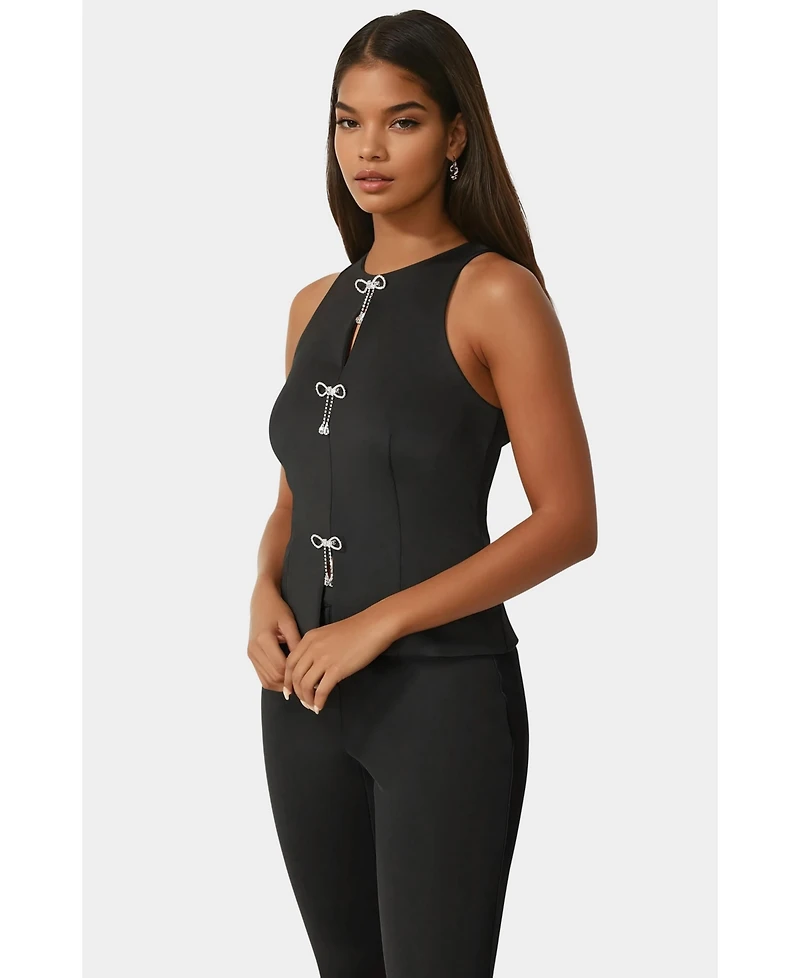 Bebe Bow Halter Neck Top