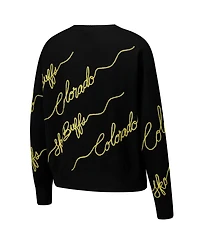 Kadyluxe Women's Black Colorado Buffaloes Love Note Pullover Sweater