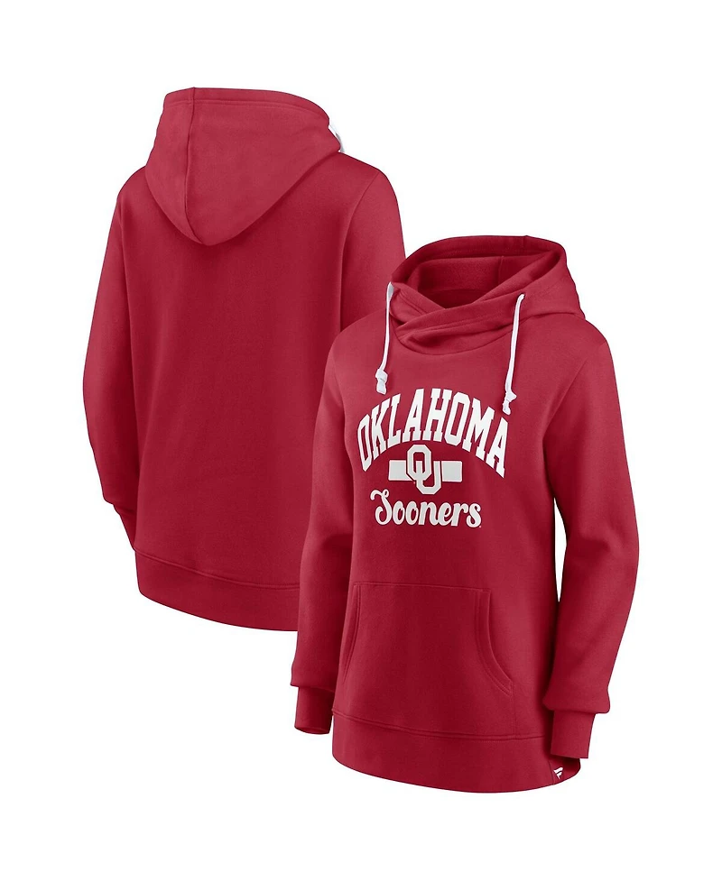Fanatics Women's Crimson Oklahoma Sooners Iconic Fleece Pullover Hoodie