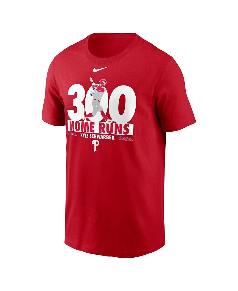 Nike Men's Kyle Schwarber Red Philadelphia Phillies 300 Home Runs Graphic T-Shirt