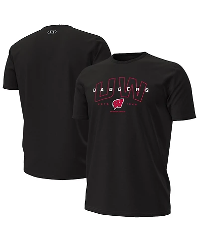 Under Armour Men's Black Wisconsin Badgers Overlay Performance T-Shirt