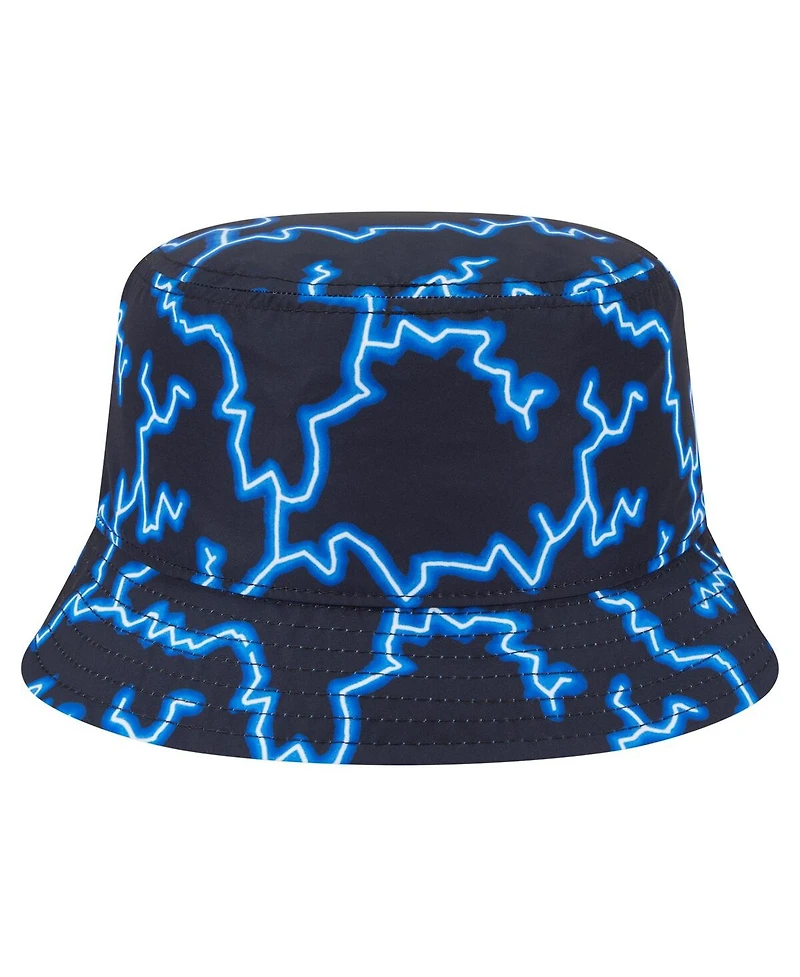 New Era Men's Black/Light Blue York Knicks Summer Sun and Storm Reversible Bucket Hat