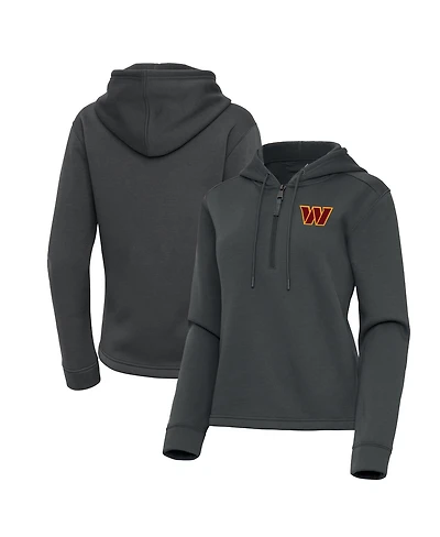 Antigua Women's Pewter Washington Commanders Contemporary Quarter-Zip Hoodie