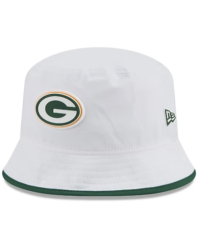 New Era Men's White Green Bay Packers 2025 Nfl Training Camp Stretch Bucket Hat