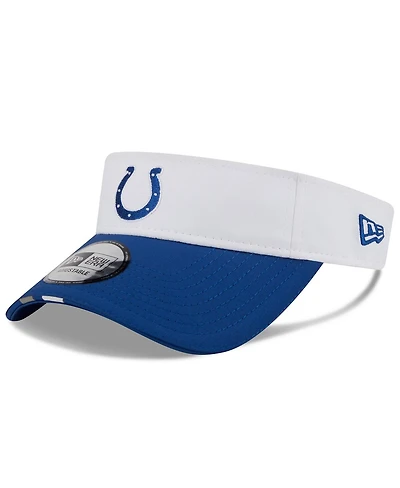 New Era Men's White/Royal Indianapolis Colts 2025 Nfl Training Camp Adjustable Visor Hat