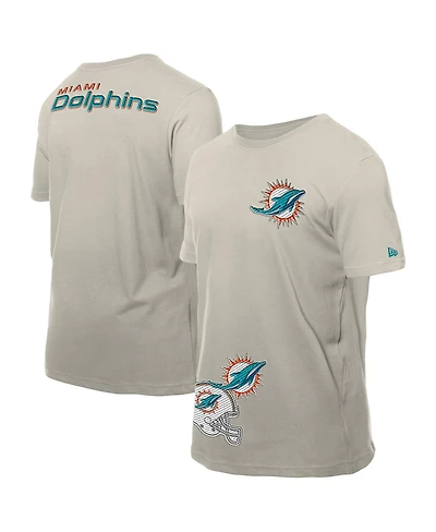 New Era Men's Light Beige Miami Dolphins Multi Patch T-Shirt