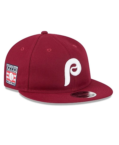 New Era Men's Maroon Philadelphia Phillies Baseball Hall of Fame Retro Crown 9FIFTY Adjustable Hat