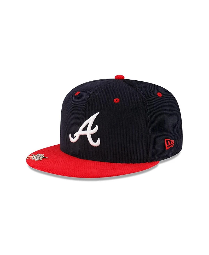 New Era Men's Navy Atlanta Braves Two-Tone Corduroy Asg Clip 59FIFTY Fitted Hat