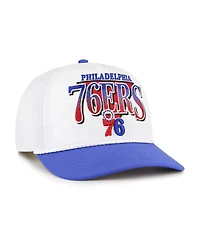 '47 Brand Men's White/Royal Philadelphia 76ers Tribute Two-Tone Hitch Adjustable Hat
