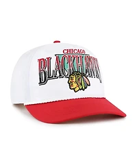 '47 Brand Men's White/Red Chicago Blackhawks Tribute Hitch Adjustable Hat