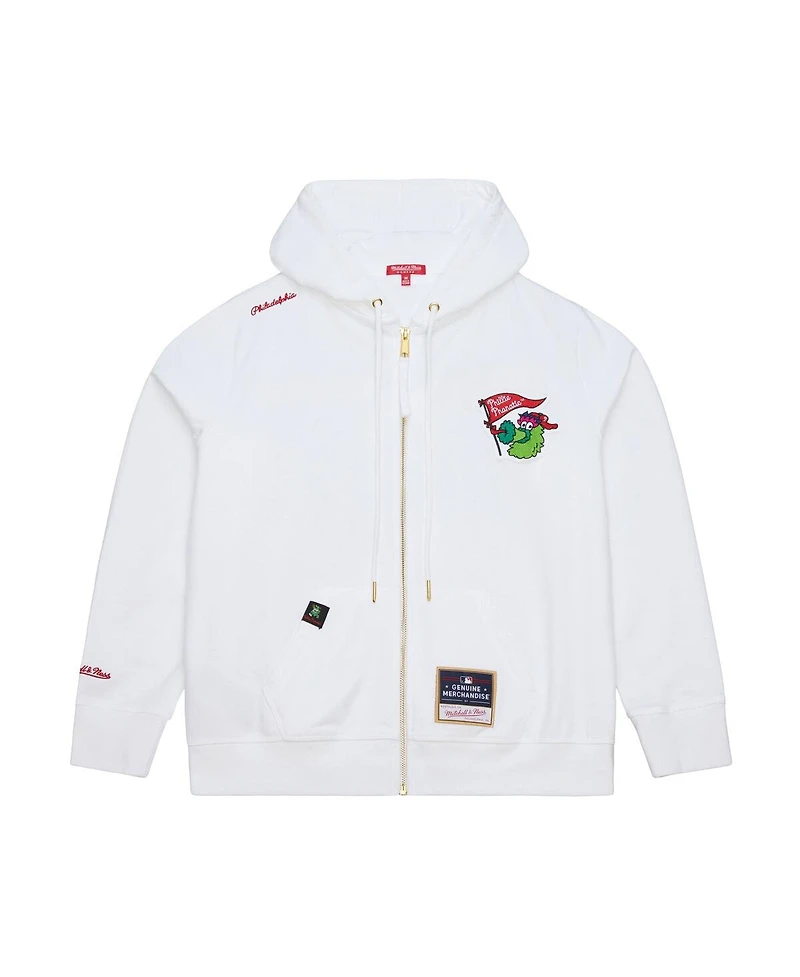 Mitchell & Ness Women's White Philadelphia Phillies Full-Zip Hoodie