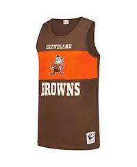 Mitchell & Ness Men's Brown Cleveland Browns Retro Color Block Tank Top