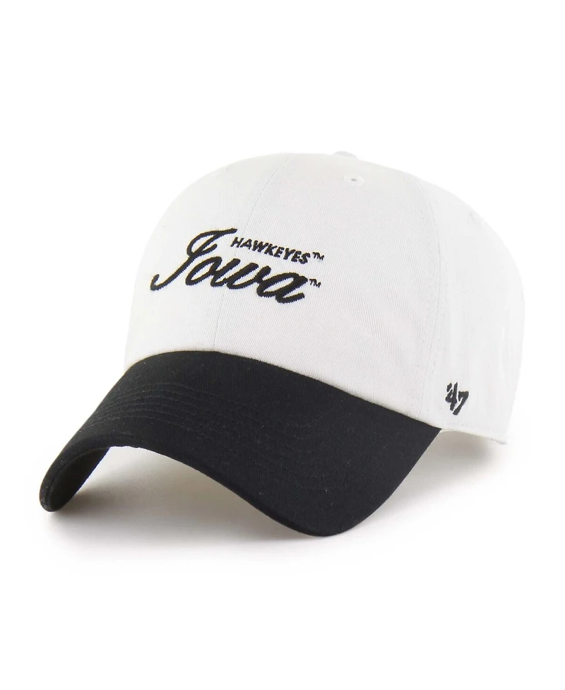 '47 Brand Men's White Iowa Hawkeyes Contemporary Basics Foundation Clean Up Adjustable Hat