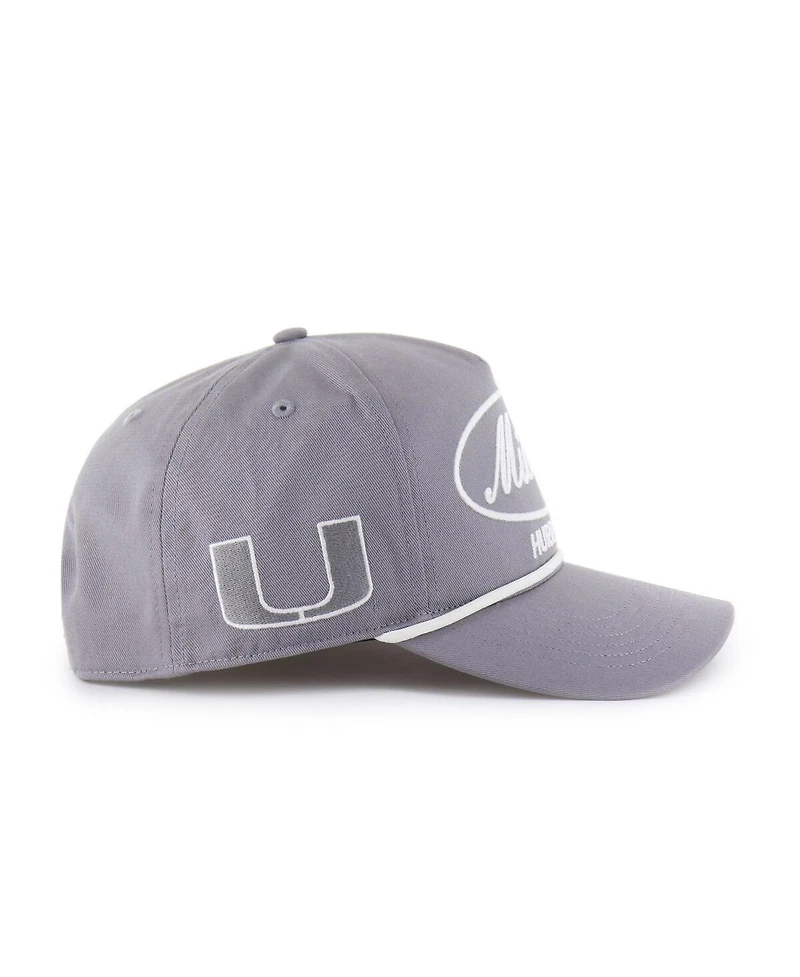 '47 Brand Men's Gray Miami Hurricanes Contemporary Basics Foundational Rope Hitch Adjustable Hat