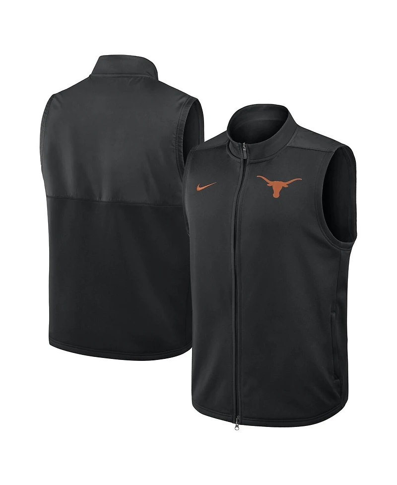 Nike Men's Black Texas Longhorns Primetime Victory Performance Full-Zip Vest